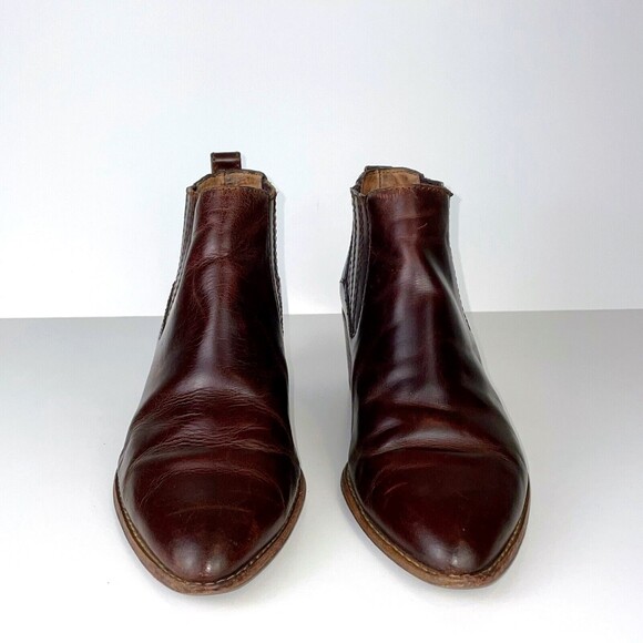 Madewell Bonham Boot Chelsea Western Ankle Bootie Cherry Wood Brown Leather Sz 8 - Picture 6 of 12